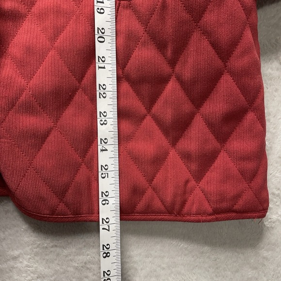 Vintage Koret City Blues Women's Quilted Jacket M Red Button Up Y2k Preppy Coat - Picture 13 of 13